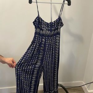 Blue coral spaghetti strap urban outfitters jumpsuit